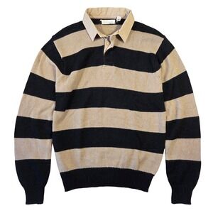 Vintage Arrow Brigade Striped Rugby Polo Sweater Men XL Long Sleeve Preppy Retro